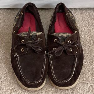 Sperrys Cheetah Brown Suede - Size 10